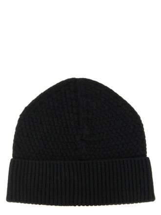 Moncler MO339116BM Wool and Cashmere Knit Beanie - Black