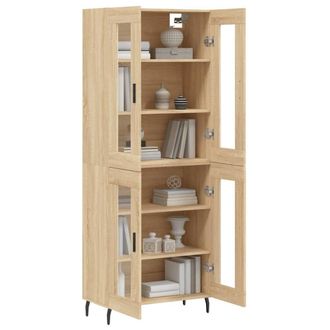 Berkfield Home Highboard Sonoma Oak 69.5x34x180 cm Engineered Wood in Light Tan