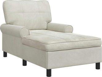 vidaXL Sill&oacute;n Reclinable Con Coj&iacute;n Crema 91 X 157 X 91 Cm Terciopelo Vidaxl