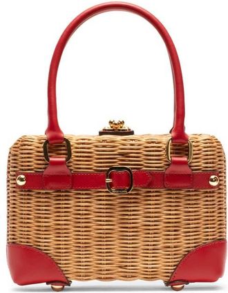 Frances Valentine Lady Basket Wicker Handheld Bag in Red at Nordstrom
