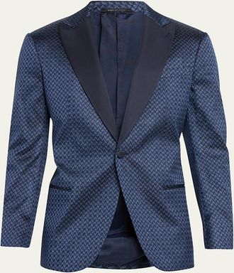 Giorgio Armani Mens Silk Jacquard Blazer