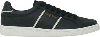 Fred Perry Leren schoen met debossed logo voor heren (Zwart, Wit)