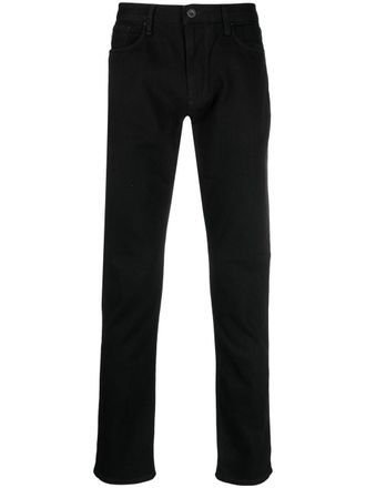 Emporio Armani logo-plaque jeans - men - Cotton/Elastane - 31 - Black