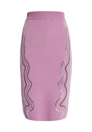 Faina Gebreide midi-rok Dames Mauve