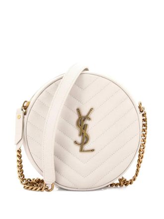 Saint Laurent Vinyle Round Camera Bag Matelasse Chevron Leather crossbody bag - Neutrals