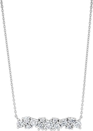 Crislu Brilliant Cubic Zirconia Bar Pendant Necklace in Pure Platinum /Clear Stone at Nordstrom, Size 16 In