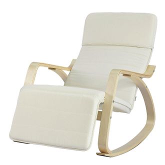 SoBuy Silla De Relax, Mecedora (reposapiernas Ajustable), Sill&oacute;n De Relax Beige Fst16-w Sobuy Es