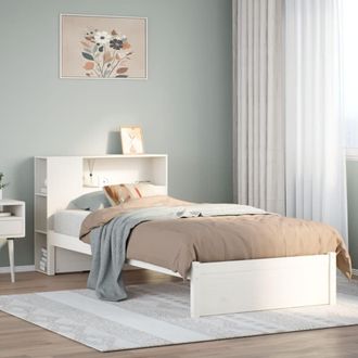 Berkfield Home Bookcase Bed without Mattress White 75x190cm Small Single Solid Wood Pine