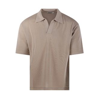 Roberto Collina Polo Shirts, male, Beige, Size: L Comfy Fit Polo