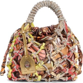 Kurt Geiger Small Crystal Macram&eacute; Bag in Open Brown at Nordstrom