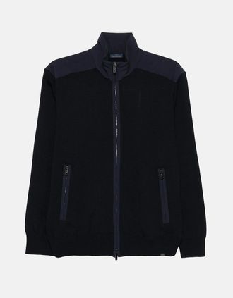 Paul & Shark Paul & Shark Mens Technical Wool Full Zip Typhoon Sweater Navy - Size: 44/Regular
