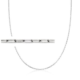 Ross-Simons 14kt White Gold Paper Clip Link Necklace
