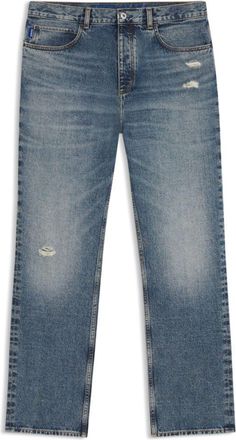 HUGO BOSS Baggy-fit jeans in blue distressed denim