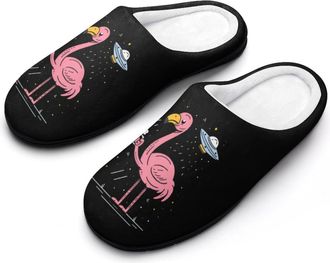 Generic Flamingo Drink Beer Funny Mens Cotton Slippers Soft Non-Slip Rubber Sole House Slipper Indoor Outdoor