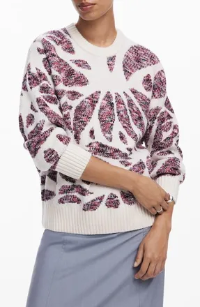 Desigual Kamloops Floral Crewneck Sweater in Mix at Nordstrom, Size X-Large