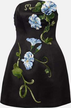 LEO LIN Zaria floral-appliqu&eacute; bustier dress