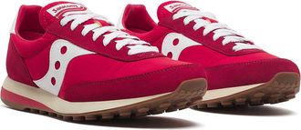 Saucony Unisex Trainer 80 Red/White Trainers Suede - Size UK 10.5