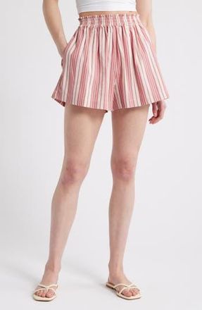 Faithfull The Brand Elva Stripe Cotton Shorts in Cherry Stripe at Nordstrom Rack, Size Small