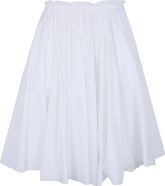 Ami Midi Corolla Rok - Dames - Midirokken - Wit - XS - Katoen - Rokken