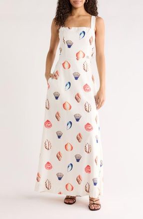 Sugarlips Kara Shells Lully Maxi Dress in White-Multi at Nordstrom, Size X-Large