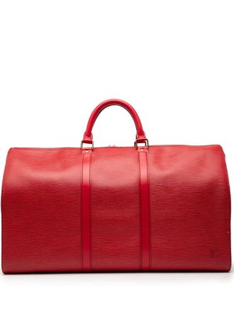 Louis Vuitton Borsa da viaggio Keepall 50 in pelle &Eacute;pi 1990 - Rosso