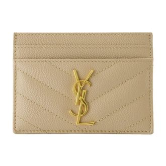 Saint Laurent Wallets & Cardholders, female, Beige, Size: ONE SIZE Beige Cassandre Card Holder