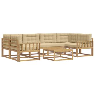 vidaXL Conjunto De Sof&aacute;s De Exterior Con Coj&iacute;n 5 Pcs Y Beige Vidaxl