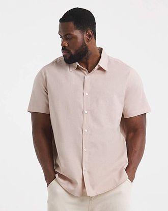 Jacamo Short Sleeve Linen Blend Shirt