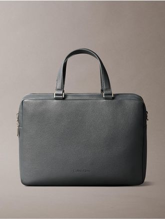 Calvin Klein Mens Micro Pebble Commuter Bag - Grey
