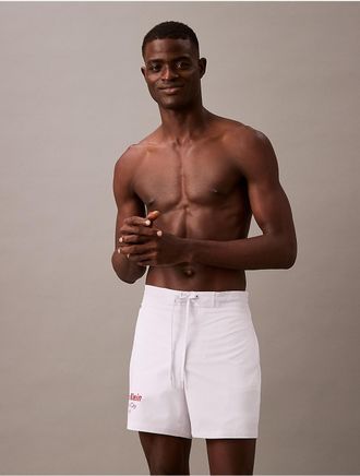 Calvin Klein Mens CK NYC Board Shorts - White - XXL