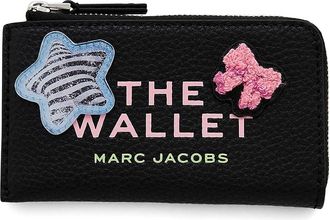 Marc Jacobs The Sticker Patch Top Zip Womens Wallet Womens Wallet Black, Leather