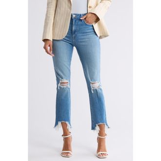 L'agence High Line High Waist Destroyed Hem Skinny Jeans in Seneca Destruct at Nordstrom Rack, Size 30