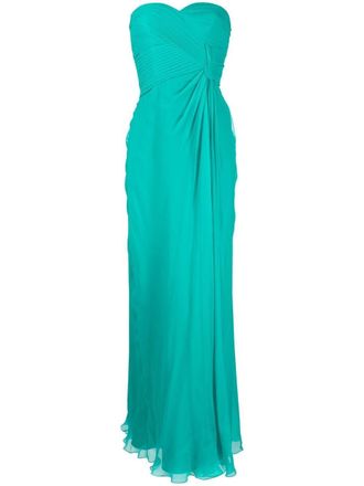 Alberta Ferretti Strapless avondjurk - Groen
