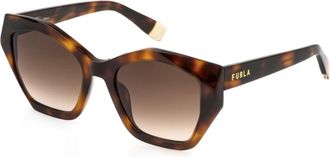 Furla Stijlvolle zonnebril in blauwe tint - Dames - Zonnebrillen - Bruin - 54 MM - Accessoires