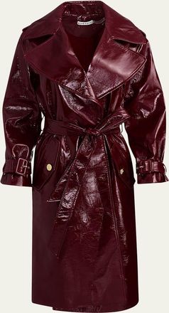 Alice & Olivia Nevada Vegan Leather Trench Coat