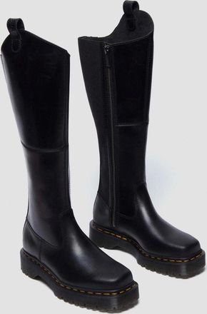 Dr. Martens Womens Dr. Martens Amaayah Boots Black Leather Knee High VER1067