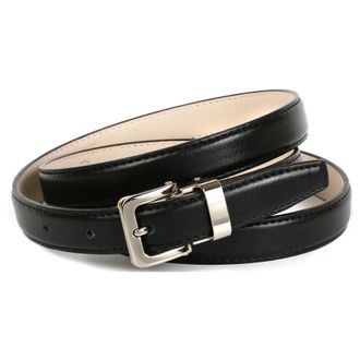 Anthoni Crown Lederg&uuml;rtel ANTHONI CROWN, Damen, Gr. 100, schwarz, Leder, unifarben, G&uuml;rtel Lederg&uuml;rtel, genarbt, in schmaler Form