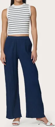 Lusana Slip On Wide Leg Pants In Indigo