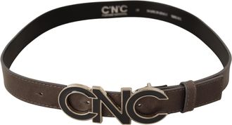 Costume National Womens Brown Letter Logo Buckle Belt