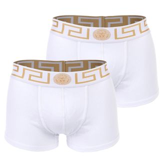 Versace Bi-Pack Trunk Jersey Topeka Bi-Stretch Katoen Organisch Nieuwe Logo Boxer Shorts