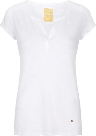Mos Mosh MOS Mosh, Tops, Dames, Wit, XS, Katoen, Witte Troy Tee - Stijlvol T-shirt