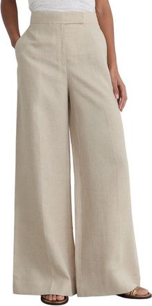 Reiss Kit Linen Wide Leg Suit Trouser