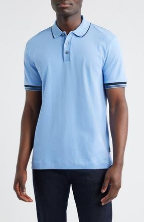 BOSS Parlay Tipped Cotton Polo in Open Blue at Nordstrom Rack, Size Xx-Large