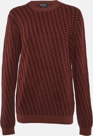 Giorgio Armani Geo Pattern Knit Crewneck Sweater