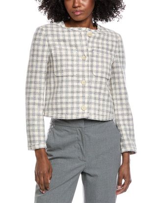 Theory Cropped Gingham Jacket