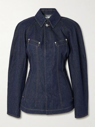 Jean Paul Gaultier Giacca In Denim Con Impunture - Blu