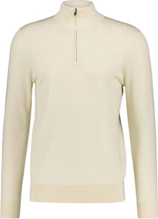 Profuomo Luxury Basic Half Zip - Heren - Coltruien - Beige - L - Katoen - Truien & Vesten