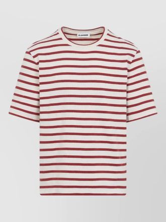 Jil Sander cotton crew neck striped t shirt