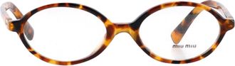 Miu Miu Miu Miu Ovale Montuur Schildpadbril in Bruin Acetaat