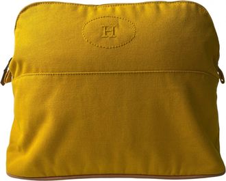 Herm&egrave;s Yellow Canvas Pouch (Pre-Owned)